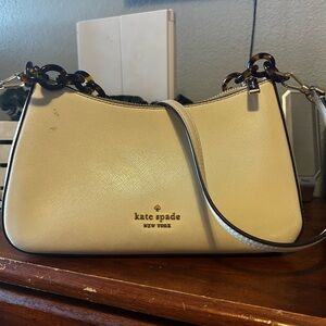 Kate Spade Tan Shoulder Bag with Tortoise Accents